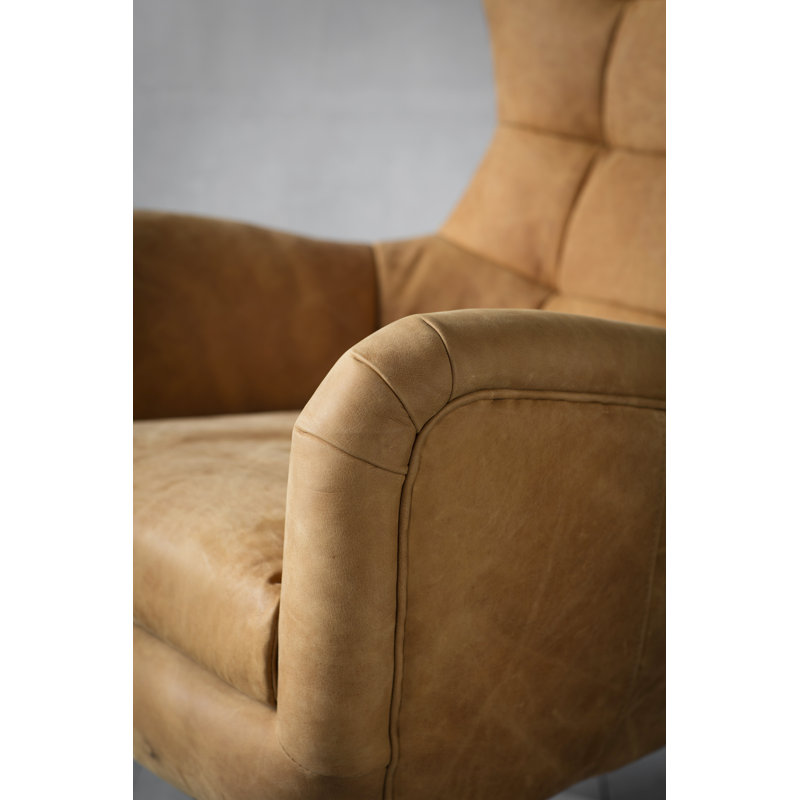 Mercury Row Cantillo Leather Swivel Wingback Chair & Reviews Wayfair.co.uk
